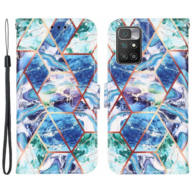 Flip Case Leren Xiaomi Redmi 10 Geometrisch Marmer