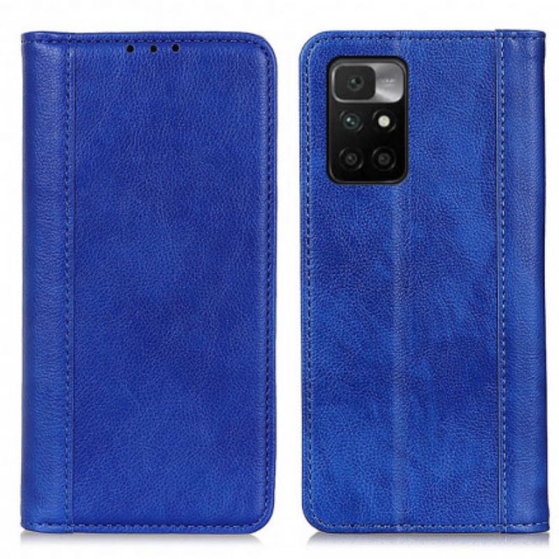 Folio-hoesje Xiaomi Redmi 10 Elegantie Split Litchi Leer Bescherming Hoesje