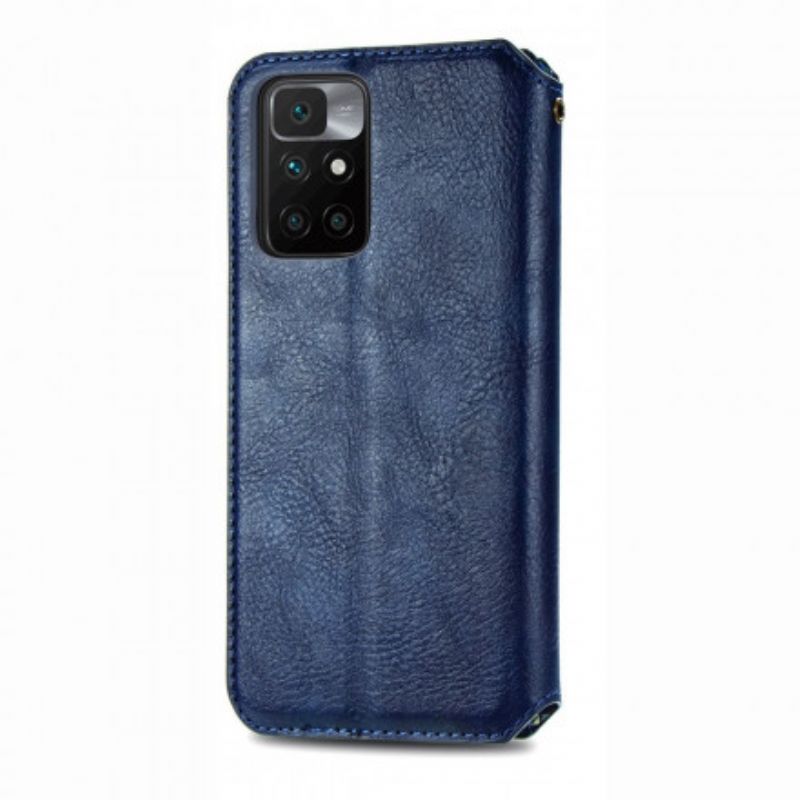Folio-hoesje Xiaomi Redmi 10 Ledereffect Diamanttextuur
