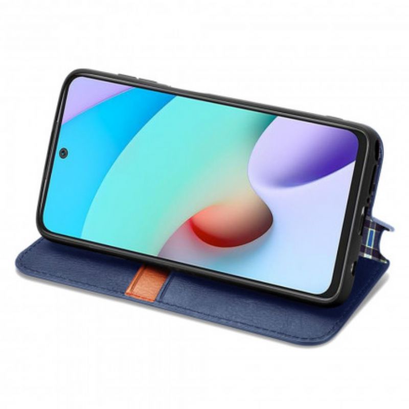 Folio-hoesje Xiaomi Redmi 10 Ledereffect Diamanttextuur