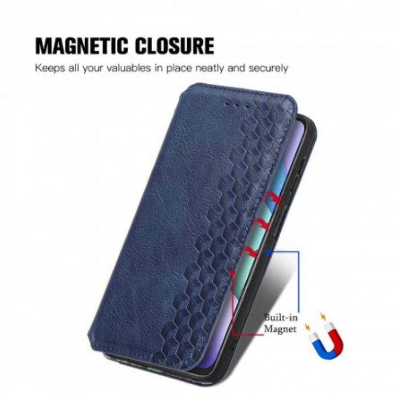 Folio-hoesje Xiaomi Redmi 10 Ledereffect Diamanttextuur