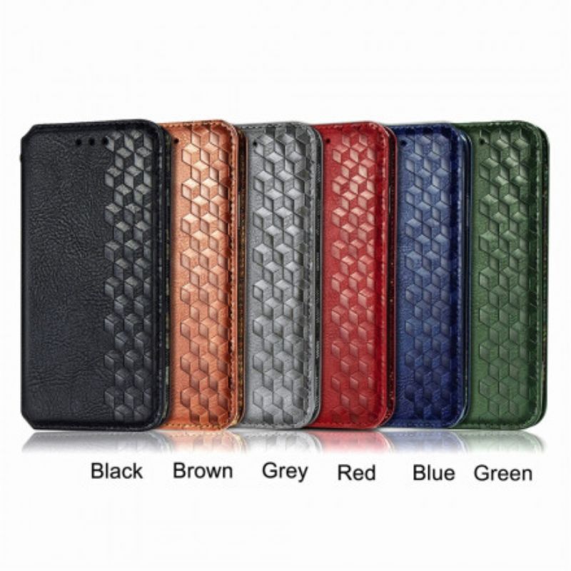 Folio-hoesje Xiaomi Redmi 10 Ledereffect Diamanttextuur