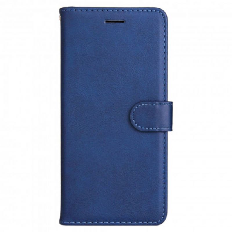 Folio-hoesje Xiaomi Redmi 10 Telefoonhoesje Effen Kleur Serie Strappy