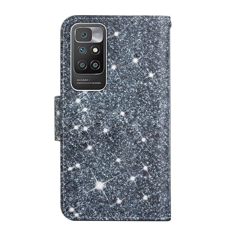 Folio-hoesje Xiaomi Redmi 10 Telefoonhoesje Glitterbandje