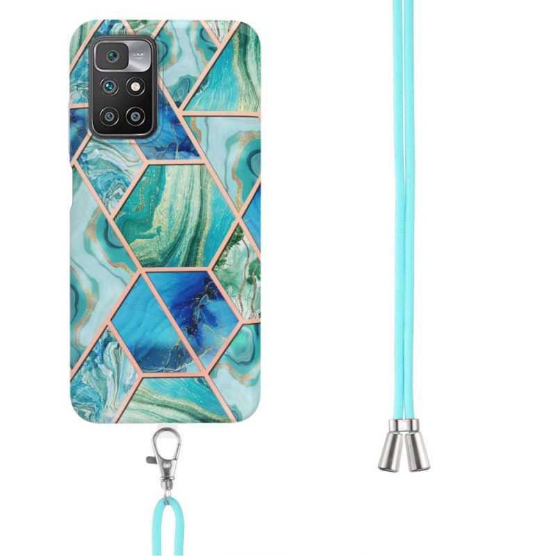 Hoesje Voor Xiaomi Redmi 10 Marmerstijl Met Snoer