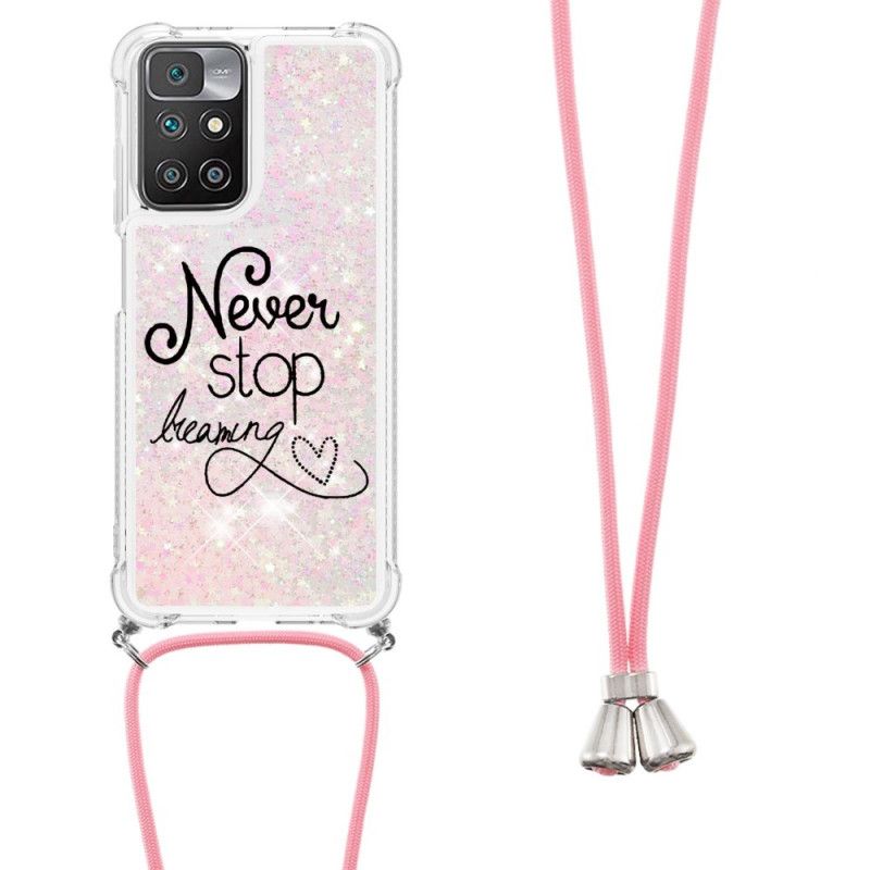 Hoesje Voor Xiaomi Redmi 10 Stop Nooit Met Paillettenkoord