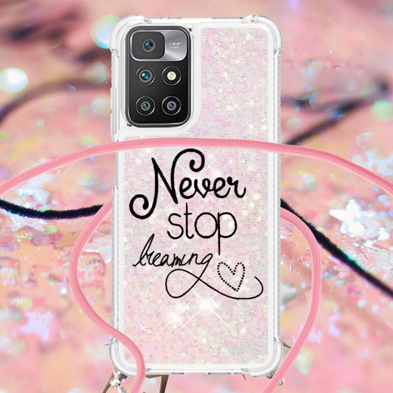 Hoesje Voor Xiaomi Redmi 10 Stop Nooit Met Paillettenkoord