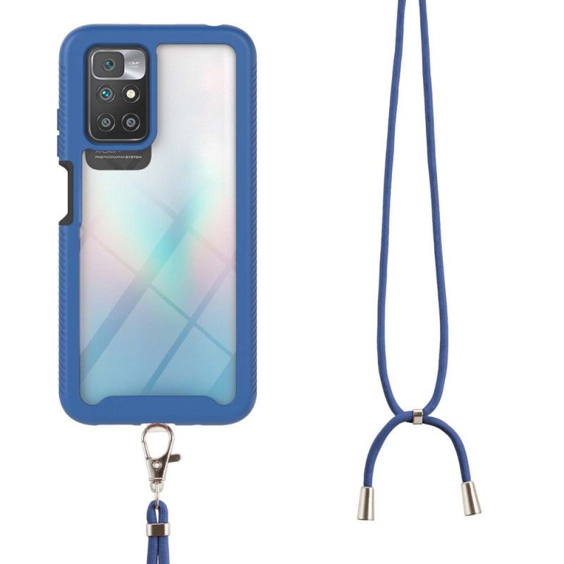 Hoesje Xiaomi Redmi 10 Hybride Met Koord En Gekleurde Omtrek