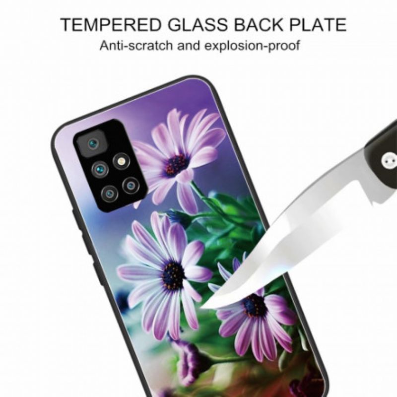 Hoesje Xiaomi Redmi 10 Realistische Bloemen Van Gehard Glas Bescherming Hoesje