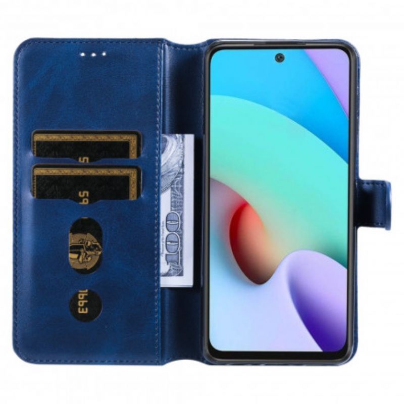 Leren Hoesje Voor Xiaomi Redmi 10 Effen Kleur Serie