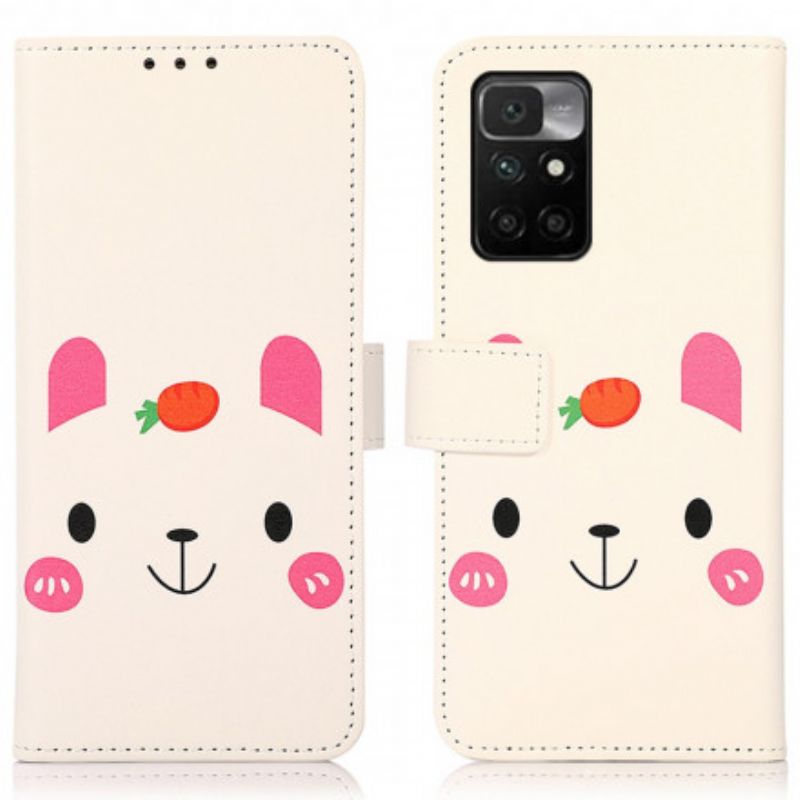 Leren Hoesje Voor Xiaomi Redmi 10 Leuke Tekenfilm