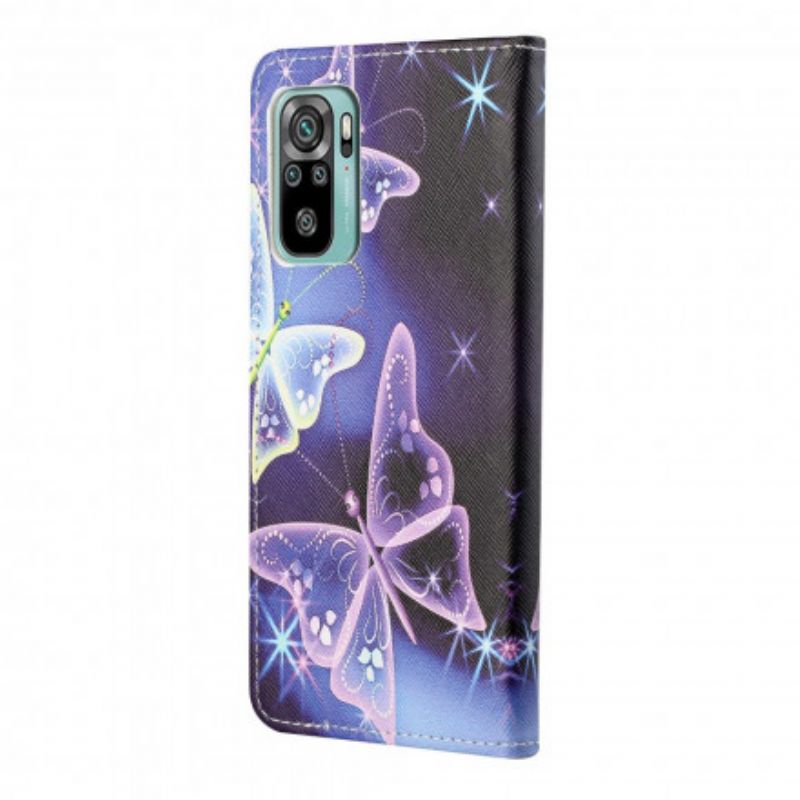 Leren Hoesje Voor Xiaomi Redmi 10 Neonvlinders