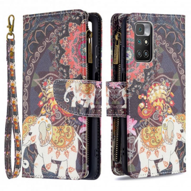 Leren Hoesje Voor Xiaomi Redmi 10 Olifant Zak Met Rits