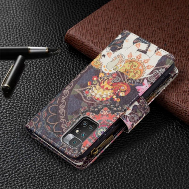 Leren Hoesje Voor Xiaomi Redmi 10 Olifant Zak Met Rits