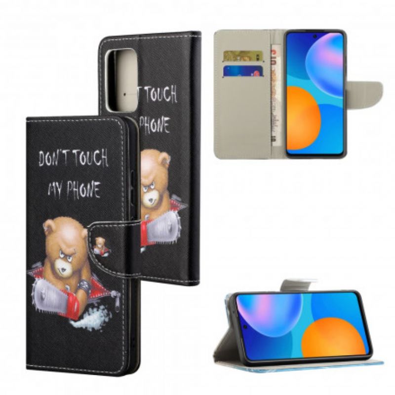 Leren Hoesje Xiaomi Redmi 10 Gevaarlijke Beer Bescherming Hoesje