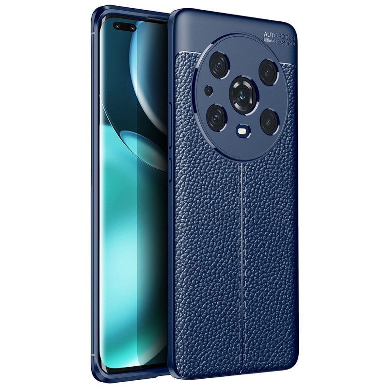 Telefoonhoesje voor Honor Magic 4 Pro Dubbellijnig Litchi-leereffect