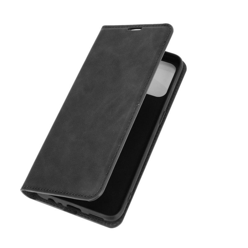 Folio-hoesje Oppo A53s Grijs Zwart Telefoonhoesje Zacht Leereffect