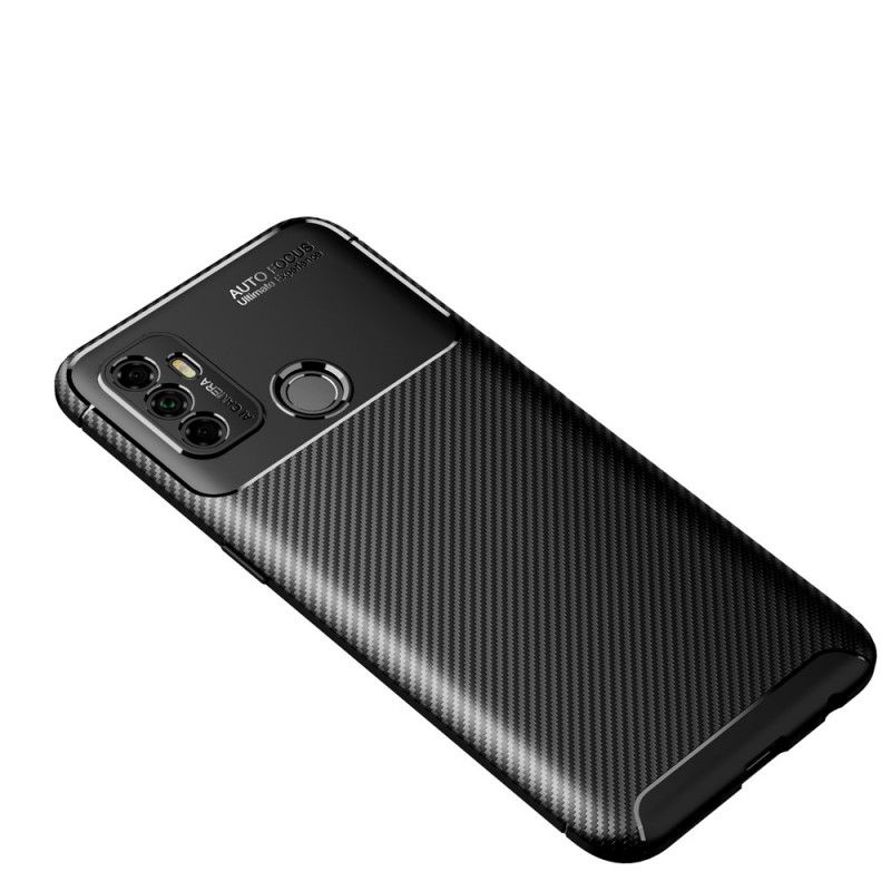 Hoesje Oppo A53s Donkerblauw Zwart Flexibele Koolstofvezel