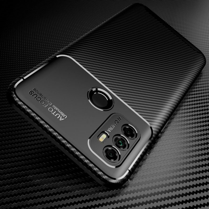 Hoesje Oppo A53s Donkerblauw Zwart Flexibele Koolstofvezel