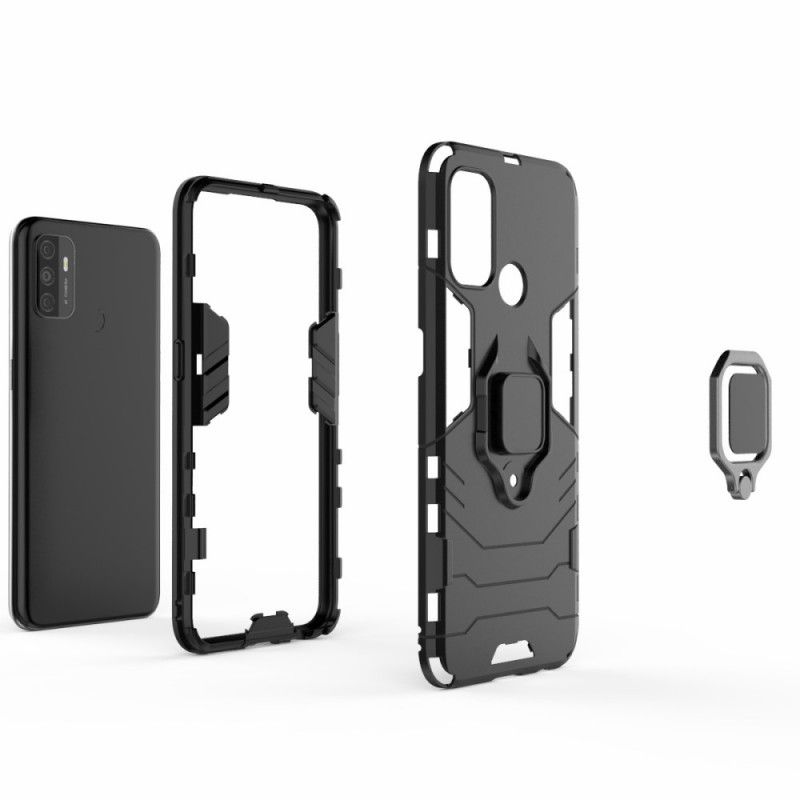 Hoesje Oppo A53s Rood Zwart Resistente Ring