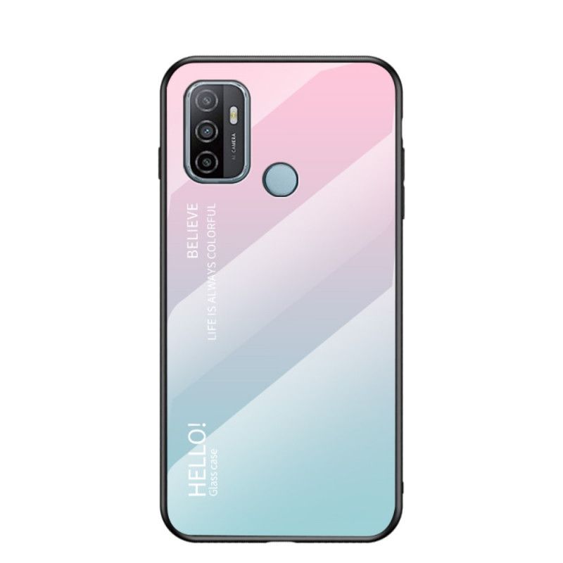 Hoesje voor Oppo A53s Wit Zwart Hallo Gehard Glas