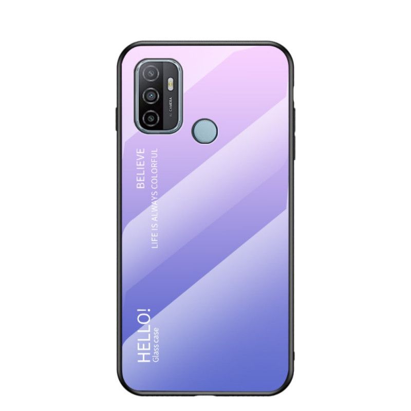 Hoesje voor Oppo A53s Wit Zwart Hallo Gehard Glas