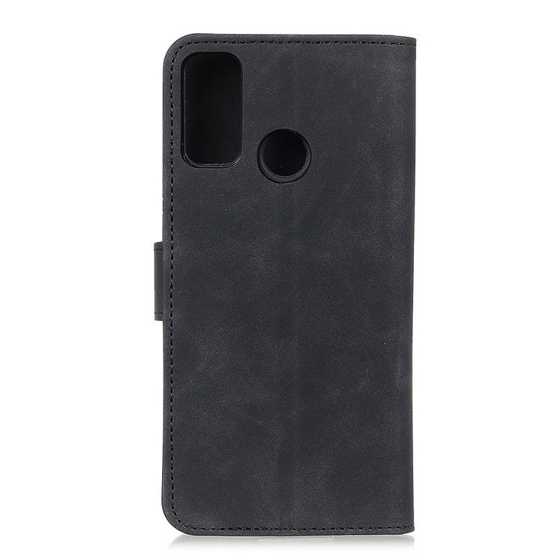 Leren Hoesje Oppo A53s Rood Zwart Vintage Khazneh Leereffect