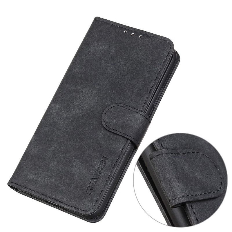 Leren Hoesje Oppo A53s Rood Zwart Vintage Khazneh Leereffect