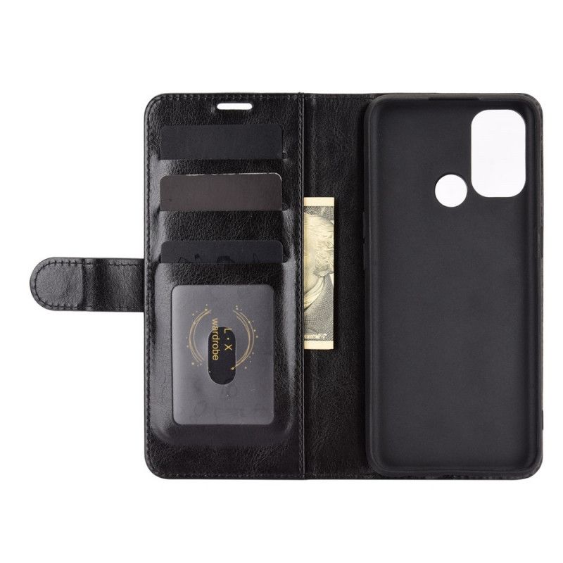 Leren Hoesje Oppo A53s Wit Zwart Bevroren Finesse