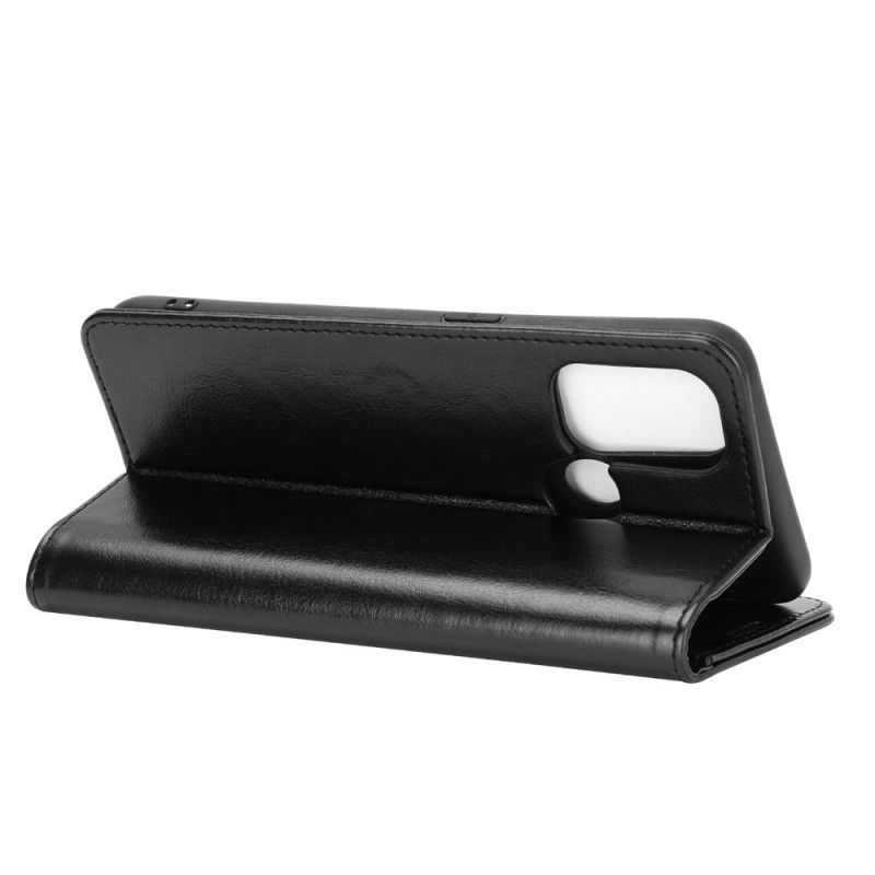 Leren Hoesje Oppo A53s Wit Zwart Bevroren Finesse