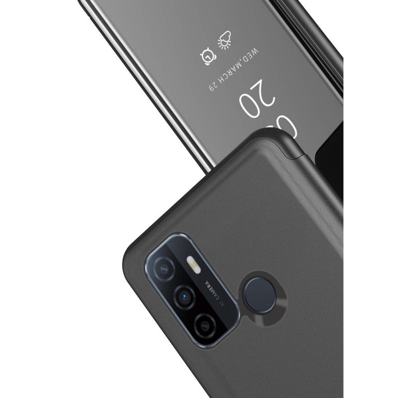 View Oppo A53s Donkerblauw Zwart Spiegel En Kunstleer