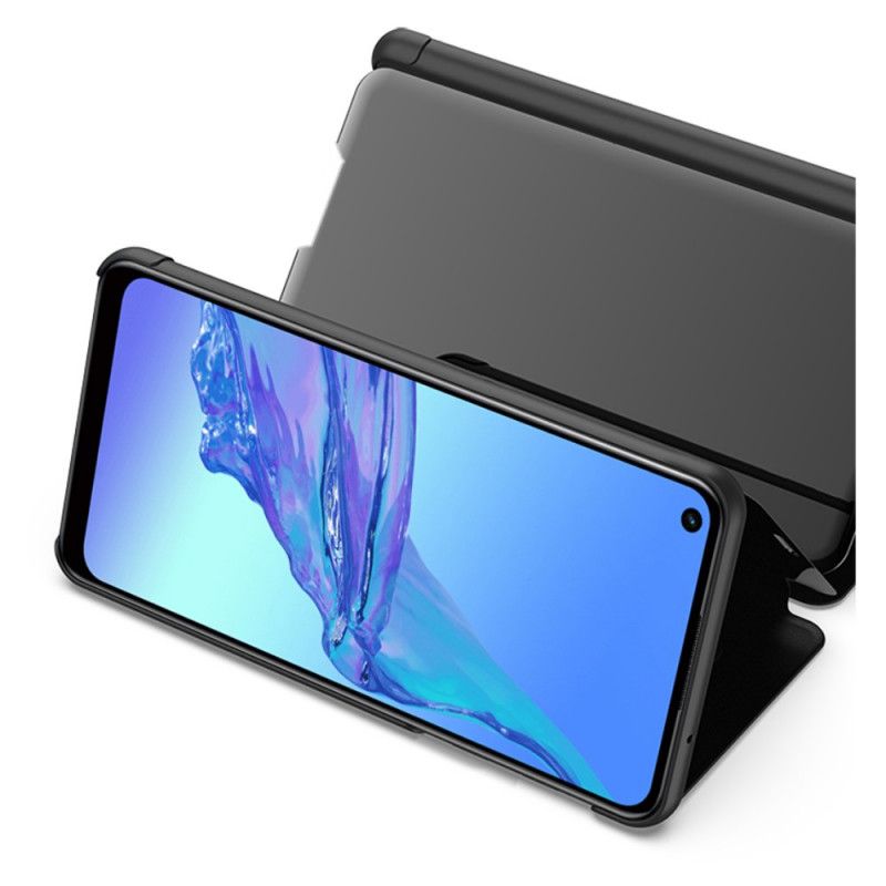 View Oppo A53s Donkerblauw Zwart Spiegel En Kunstleer