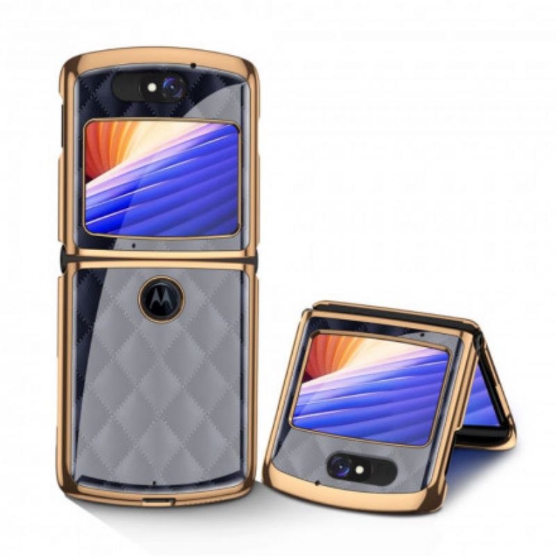 Hoesje Motorola Razr 5g Geweven Ontwerp Gehard Glas Gkk