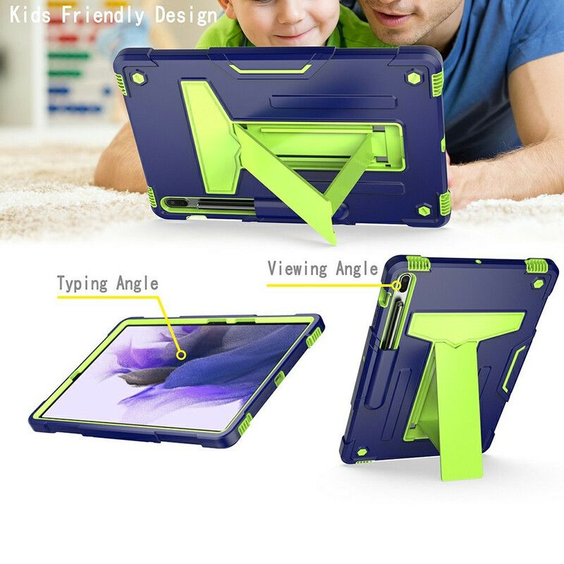 Case Hoesje Samsung Galaxy Tab S7 Fe Telefoonhoesje Bestendige Opvouwbare Ondersteuning