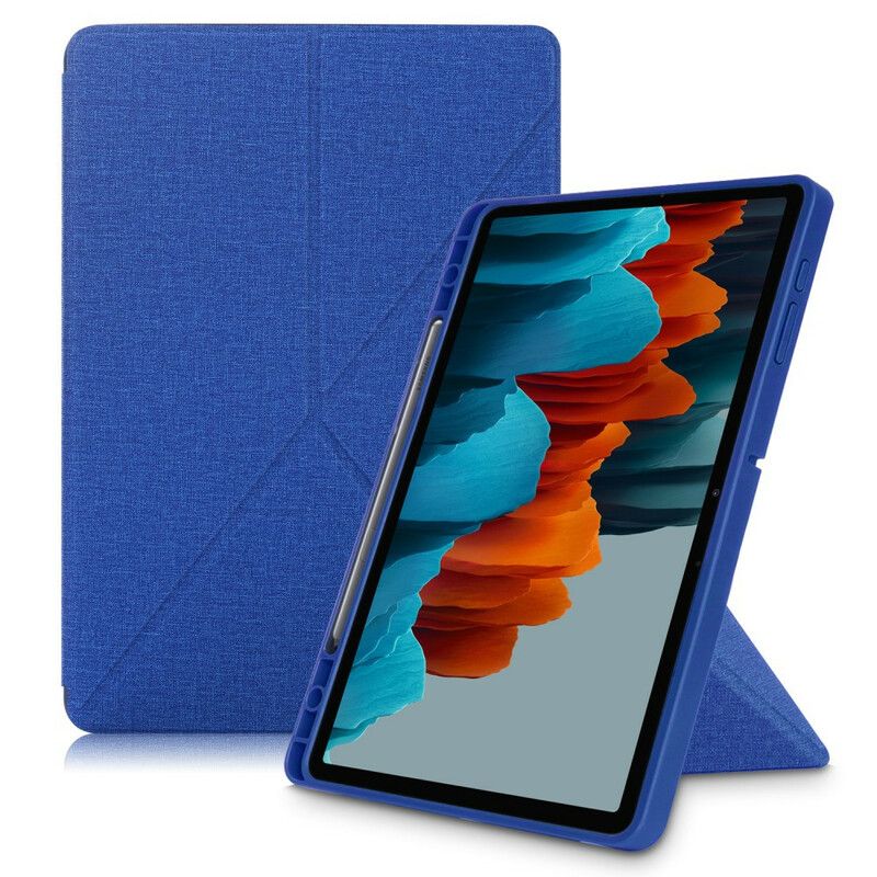 Smart Case Samsung Galaxy Tab S7 Fe Origami Doek Textuur