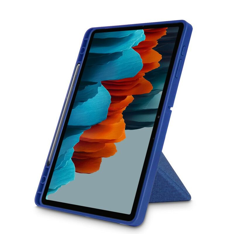Smart Case Samsung Galaxy Tab S7 Fe Origami Doek Textuur