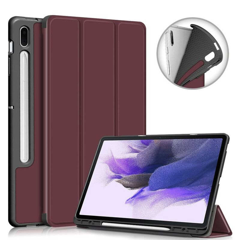 Smart Case Samsung Galaxy Tab S7 Fe Tri-fold Versterkte Penhouder