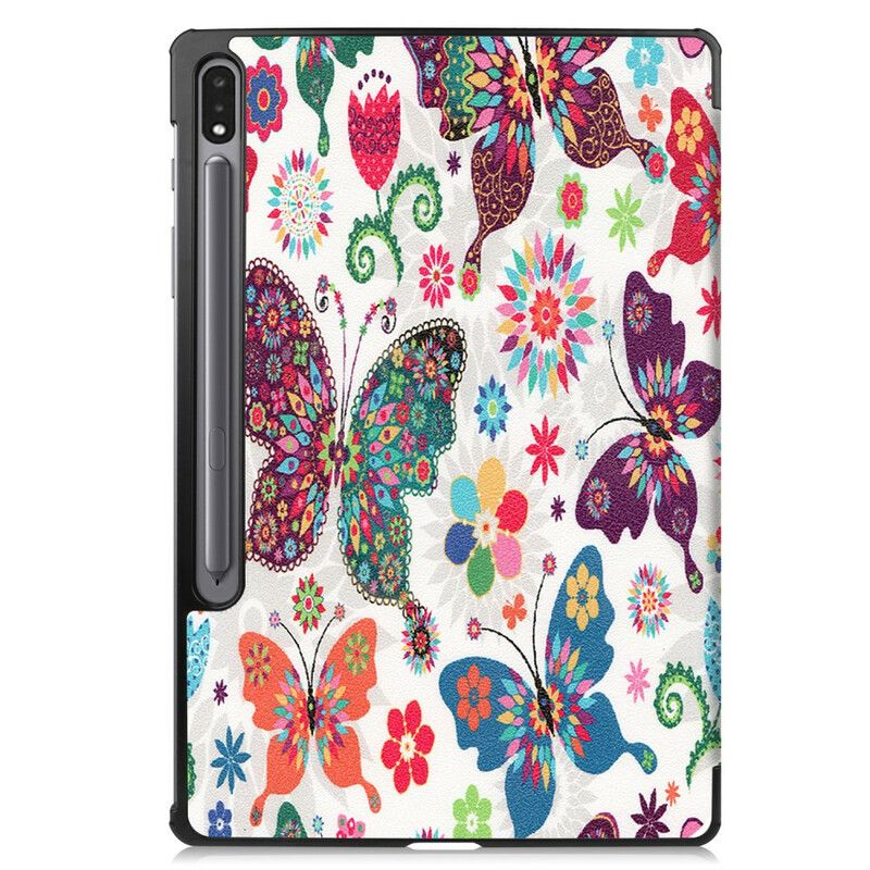 Smart Case Samsung Galaxy Tab S7 Fe Vintage Flower Pennenhouder