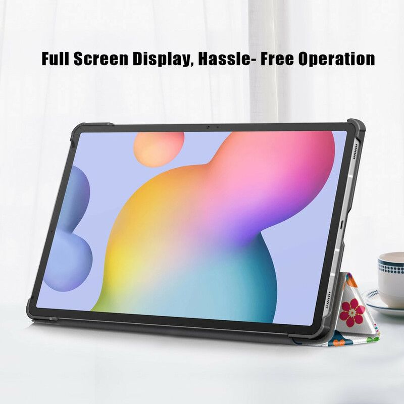 Versterkte Smart Case Samsung Galaxy Tab S7 Fe Vlinders En Bloemen