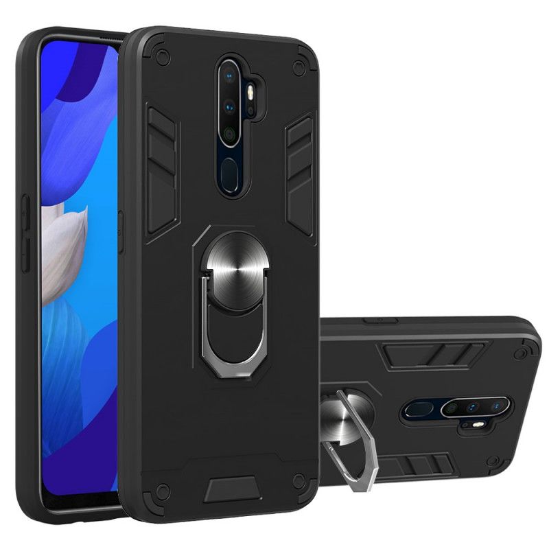 Case Hoesje Oppo A5 2020 Wit Zwart Telefoonhoesje Afneembaar Met Steunring