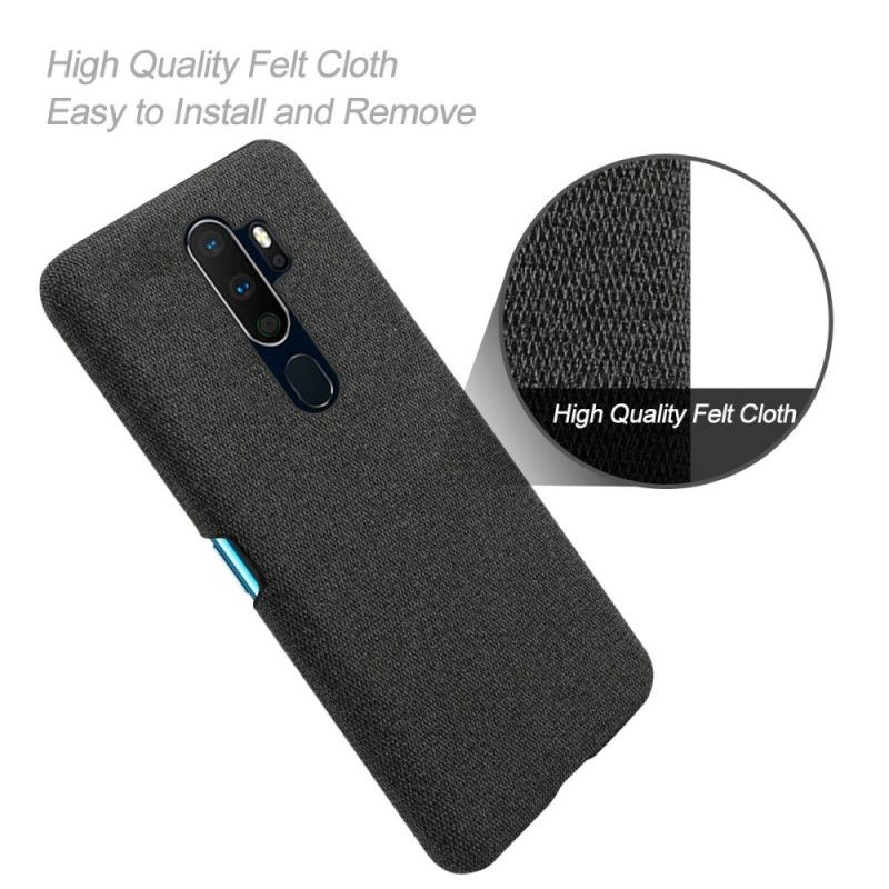 Hoesje Oppo A5 2020 Grijs Zwart Ksq Stof Textuur
