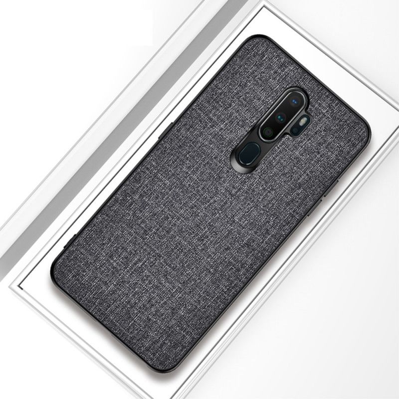 Hoesje voor Oppo A5 2020 Grijs Zwart Stof Textuur