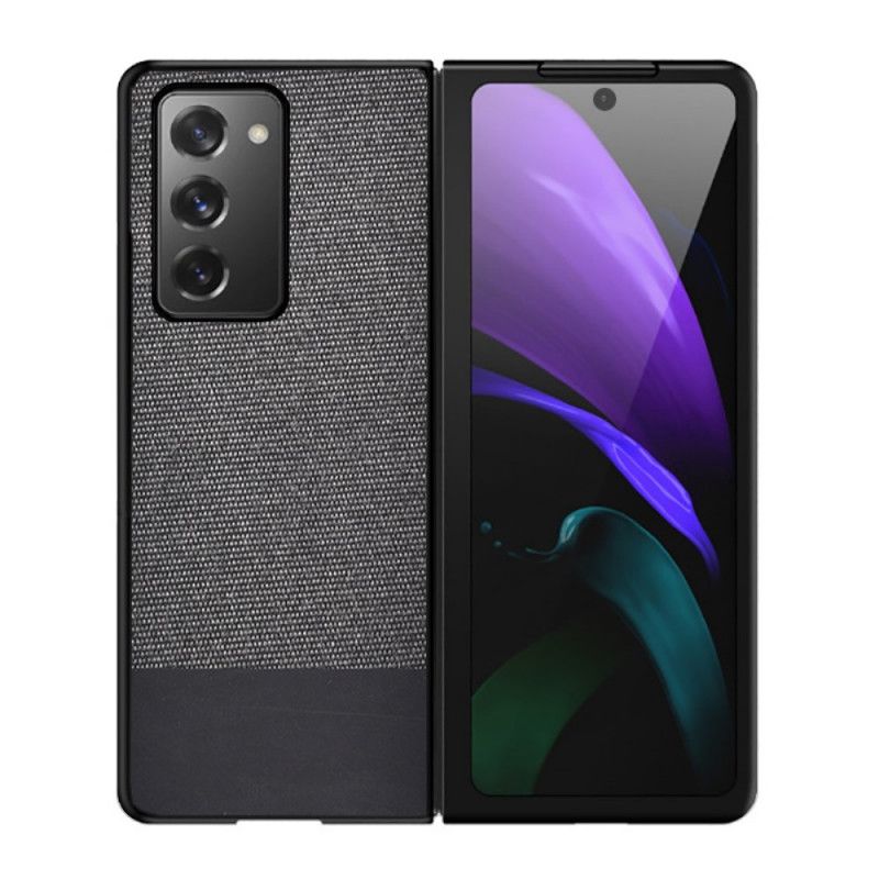 Cover Hoesje Samsung Galaxy Z Fold 2 Grijs Zwart Telefoonhoesje Kunstleer En Stof