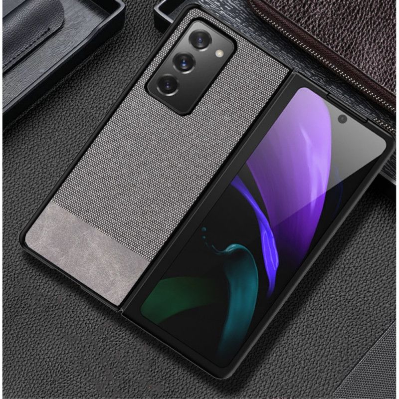 Cover Hoesje Samsung Galaxy Z Fold 2 Grijs Zwart Telefoonhoesje Kunstleer En Stof
