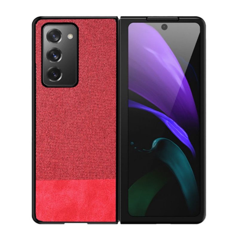 Cover Hoesje Samsung Galaxy Z Fold 2 Grijs Zwart Telefoonhoesje Kunstleer En Stof
