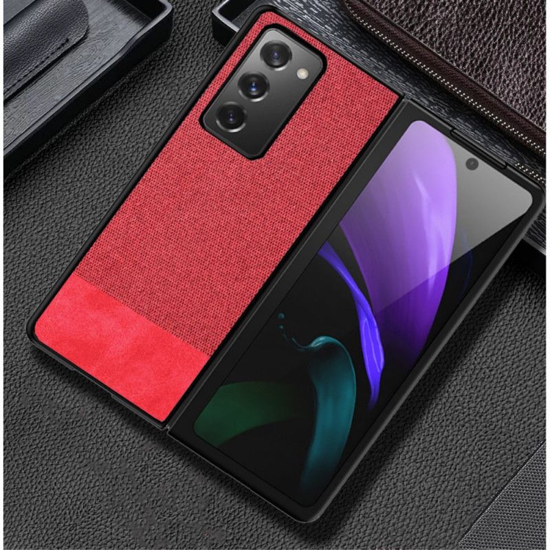 Cover Hoesje Samsung Galaxy Z Fold 2 Grijs Zwart Telefoonhoesje Kunstleer En Stof