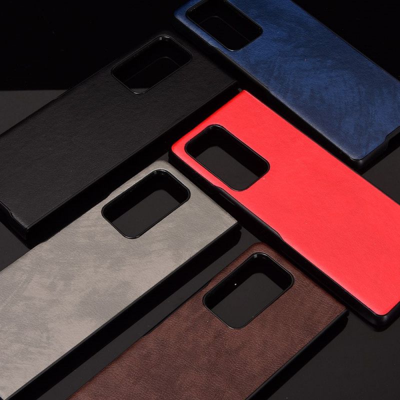 Cover Hoesje Samsung Galaxy Z Fold 2 Grijs Zwart Telefoonhoesje Lychee Kunstleer