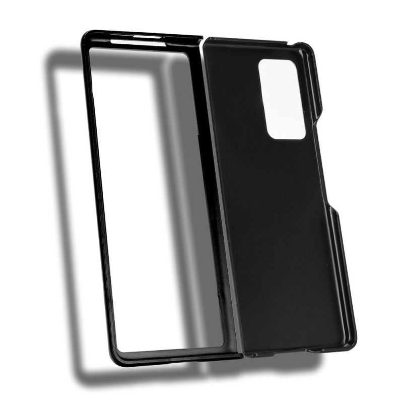 Hoesje Samsung Galaxy Z Fold 2 Grijs Zwart Driekleurig Lychee Kunstleer