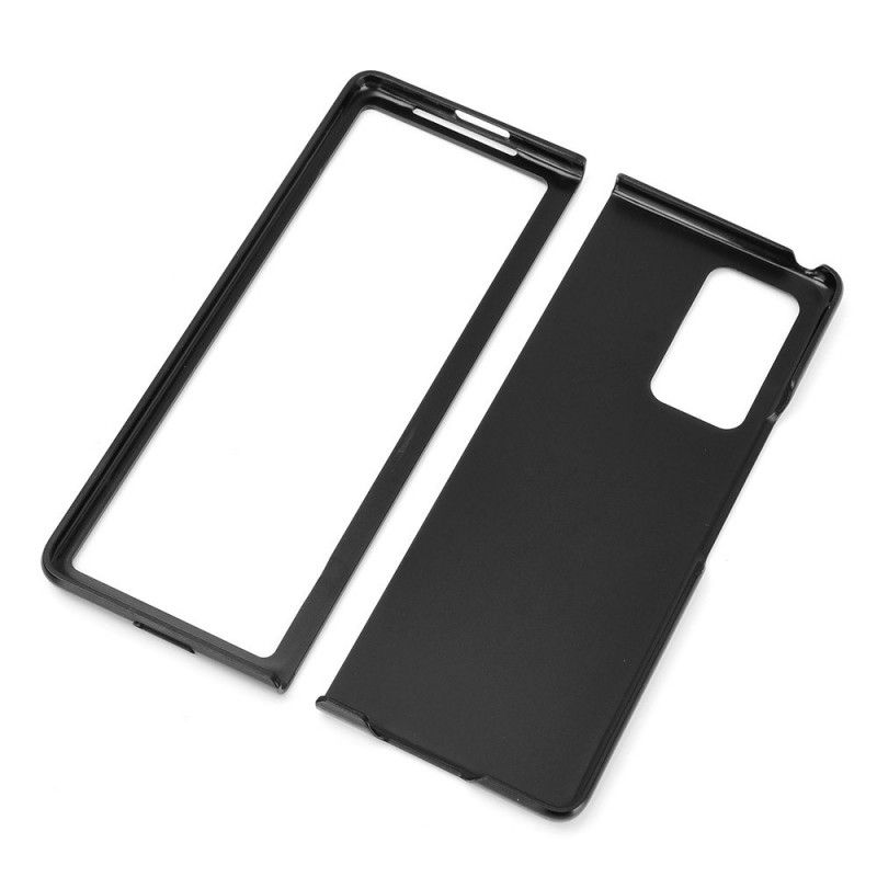 Hoesje Samsung Galaxy Z Fold 2 Grijs Zwart Driekleurig Lychee Kunstleer