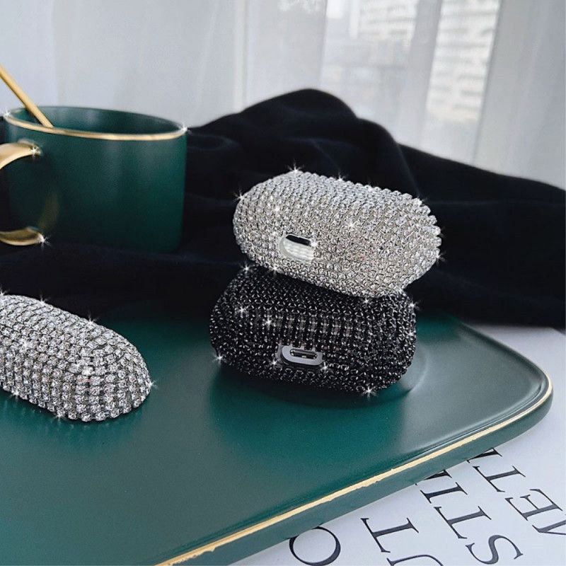 Case Hoesje AirPods Pro Goud Zilver Telefoonhoesje Strass